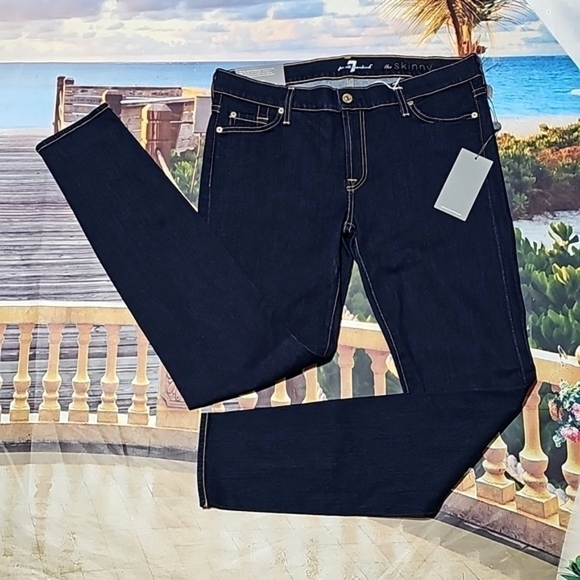7 For All Mankind Skinny Jeans Size 32‎ NWT - Picture 1 of 7
